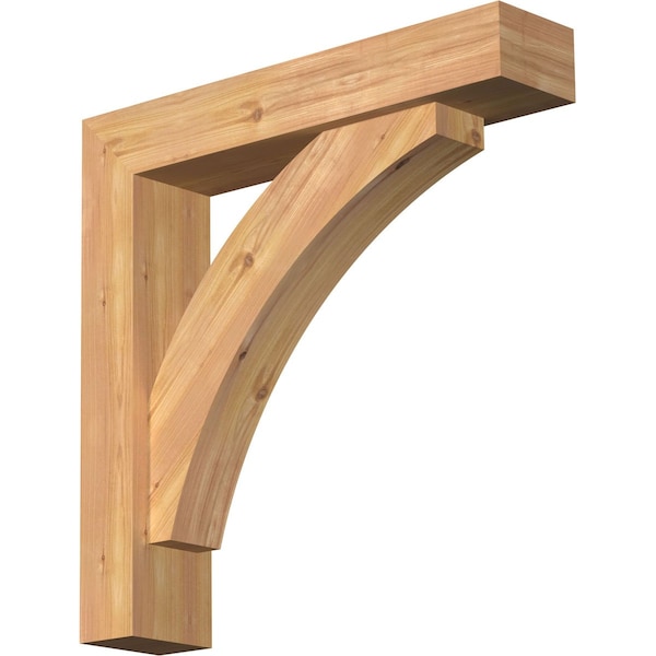 Ekena Millwork Thorton Block Smooth Bracket w/ Offset Brace, Western Red Cedar, 5 1/2"W x 26"D x 26"H BKT0604X26X26THR05SWR - main